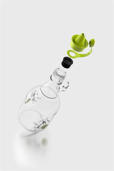 Renga Urla Zeytin Desenli 500 ml Yeşil Kapaklı Cam Yağlık 152076