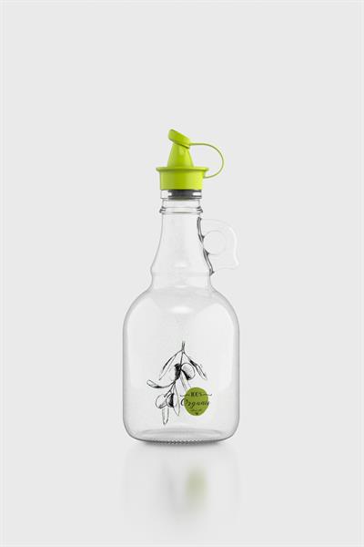 Renga Urla Zeytin Desenli 500 ml Yeşil Kapaklı Cam Yağlık 152076