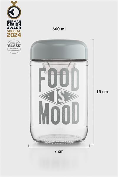 Renga Vega Sos Hazneli 660 ml Cam Salata Kavanozu 192011 Gri