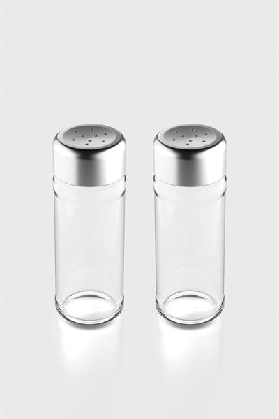 Renga Voca 112 ml Metal Kapaklı 2li Cam Tuzluk Biberlik Seti 121011