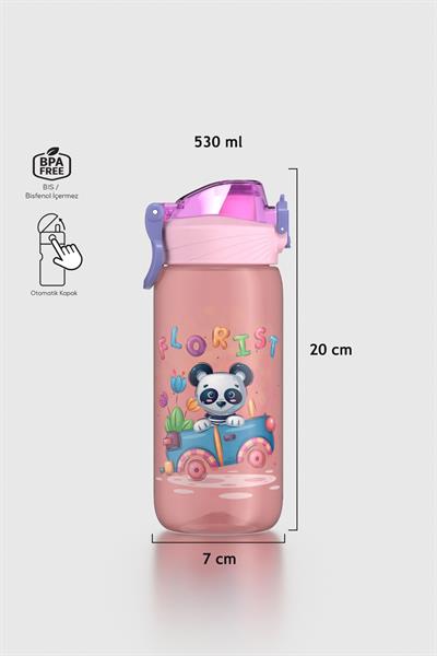 Renga Wave Desenli 530 ml Çocuk Matara 912168 Pembe