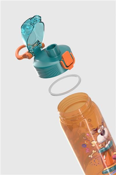 Renga Wave Desenli 530 ml Çocuk Matara 912168 Turuncu