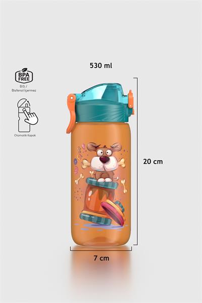 Renga Wave Desenli 530 ml Çocuk Matara 912168 Turuncu