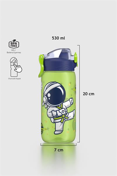 Renga Wave Desenli 530 ml Çocuk Matara 912169 Yeşil