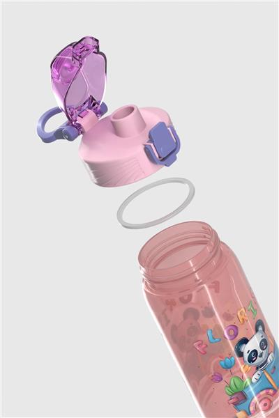 Renga Wave Desenli 530 ml Çocuk Matara 912168 Pembe