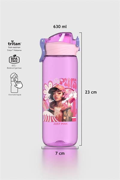 Renga Wave Desenli 630 ml Tritan Çocuk Matara 912167 Lila