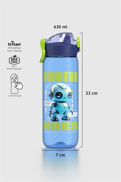 Renga Wave Desenli 630 ml Tritan Çocuk Matara 912167 Mavi