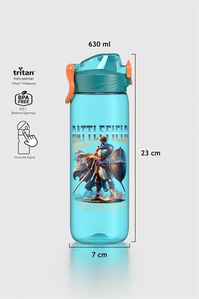 Renga Wave Desenli 630 ml Tritan Çocuk Matara 912167 Turkuaz