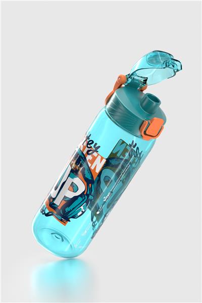 Renga Wave Desenli 630 ml Tritan Çocuk Matara 912166 Turkuaz