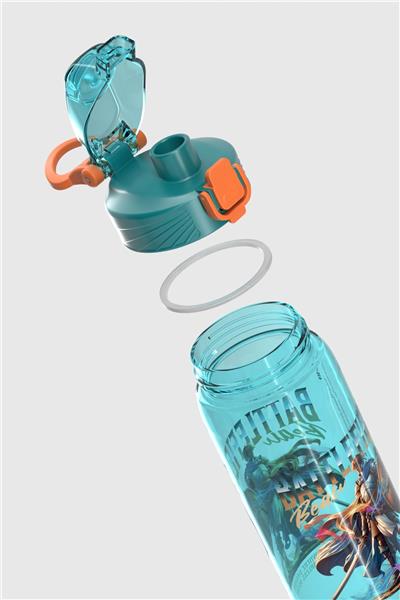 Renga Wave Desenli 630 ml Tritan Çocuk Matara 912167 Turkuaz