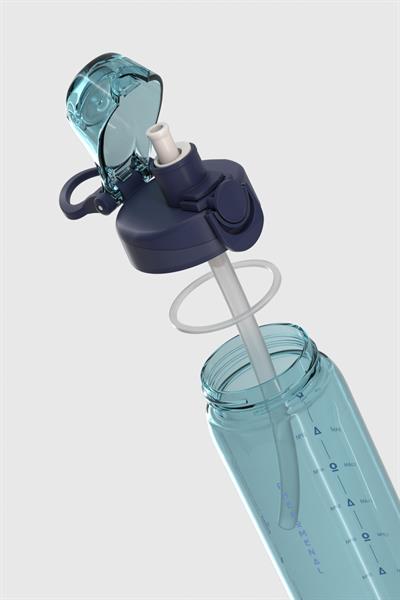 Renga Wave Duplo 630 ml Opsiyonel Pipetli Tritan Matara 912176 Mavi