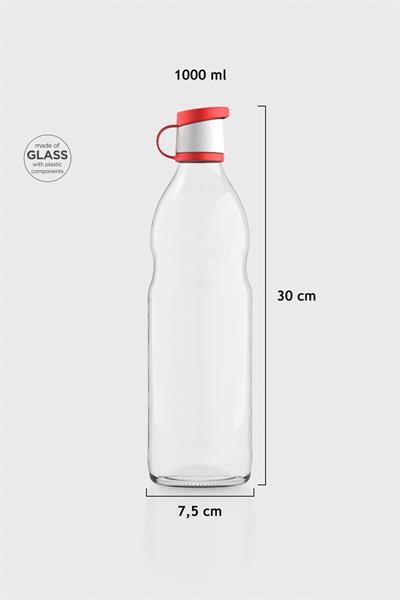 Renga Zen 1000 ml Cam Şişe 181001 Kırmızı