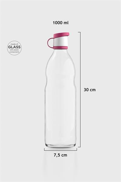 Renga Zen 1000 ml Cam Şişe 181001 Sky Fuşya