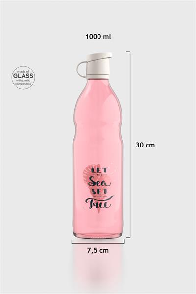 Renga Zen Let the Sea Set 1000 ml Cam Şişe 182050 Pembe-Bej