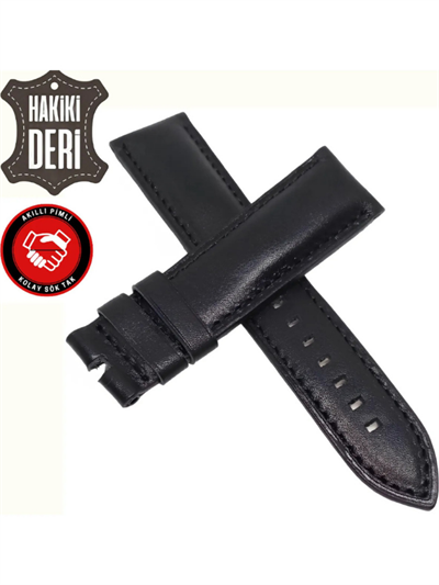 Fossil FS4812 Uyumlu 22mm Siyah Hakiki Deri Saat Kordonu | Şık ve Dayanıklı Kayış