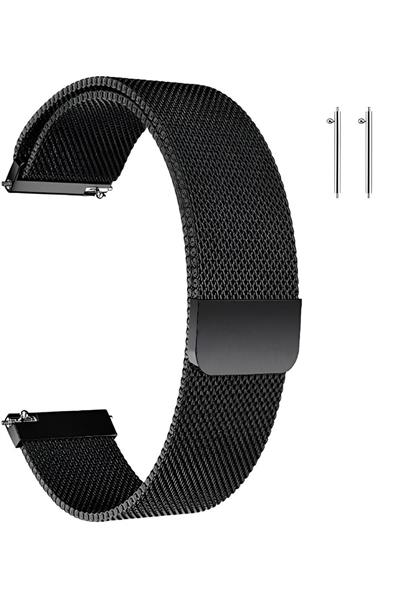 Wesse Uyumlu 22mm Siyah Paslanmaz Çelik Saat Kordonu – ⌚ Mıknatıslı Toka ve Akıllı Pim ile Kolay Kullanım