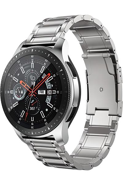 Samsung Galaxy 46mm Uyumlu 22mm Paslanmaz Çelik Metal Saat Kordonu Kayışı