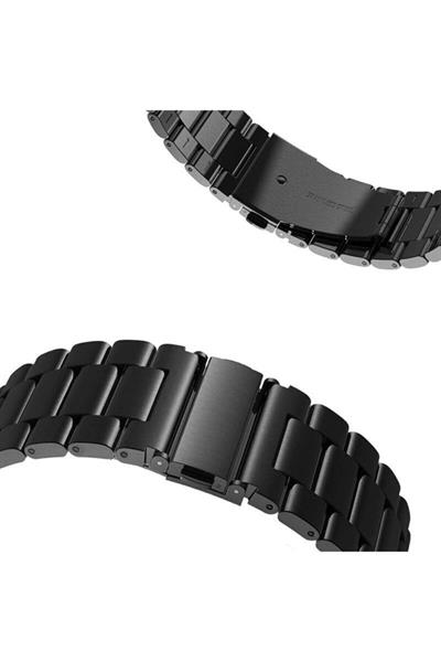 Samsung Galaxy Watch 4 Classic Uyumlu 20mm Siyah Paslanmaz Çelik Saat Kordonu | Geleneksel Pimli