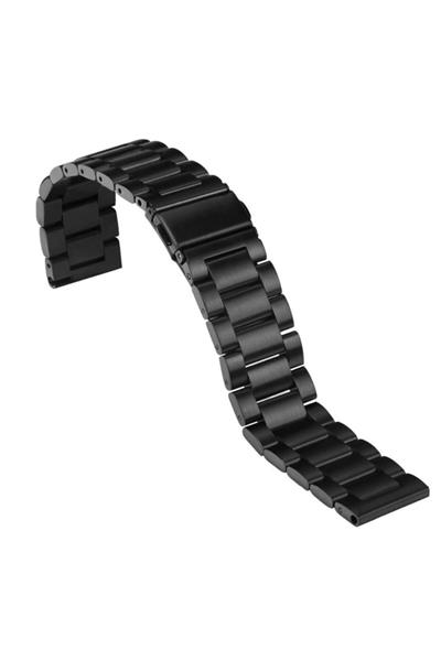 Samsung Galaxy Watch 4 Classic Uyumlu 20mm Siyah Paslanmaz Çelik Saat Kordonu | Geleneksel Pimli