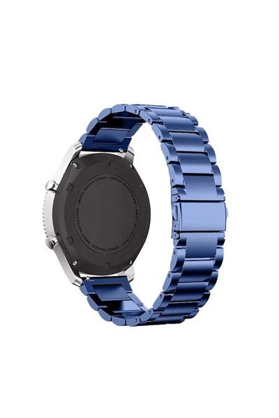 Samsung Galaxy Watch 4 Classic Uyumlu 20mm Lacivert Çelik Metal Saat Kordonu | Geleneksel Pimli