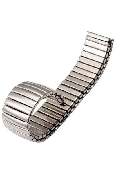 10mm Paslanmaz Çelik Yaylı Metal Saat Kordonu | Gümüş Renk | PNP Kaplamalı İnce Bilezik Tipi