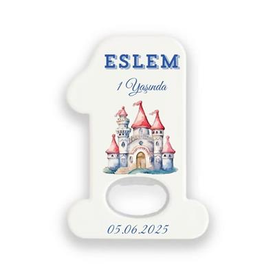 1 Rakamı Şeklinde Magnet Açacak – Eslem 1 Yaşında Şato Temalı Doğum Günü