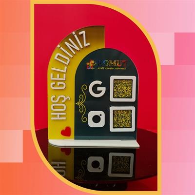 Professional 2-Piece QR Code Stand with 3D 