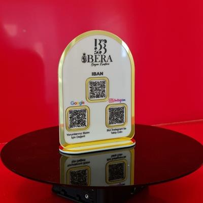 3lü QR Kod Standı Google, Instagram, IBAN ve Sosyal Medya Panosu