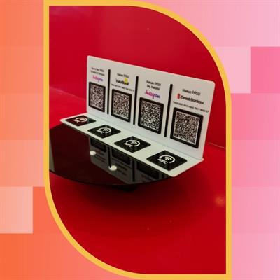 Professional Desktop Information and Payment Panel with 4 QR Codes and 4 NFC Supports