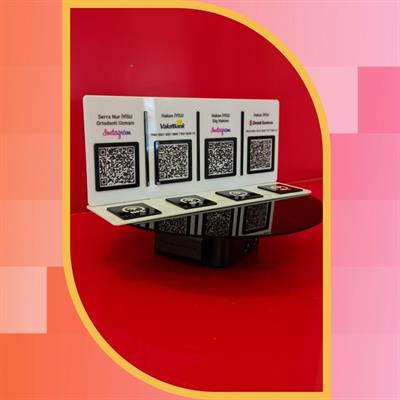 Professional Desktop Information and Payment Panel with 4 QR Codes and 4 NFC Supports