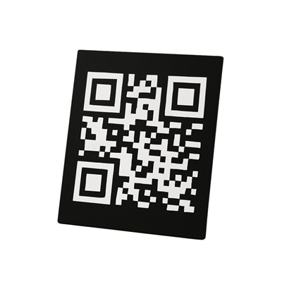 5x5 cm Kare Siyah QR Menü Kartı - Minimal PVC Tasarım