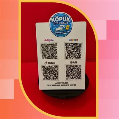 A5 Size 4 QR Code and IBAN Board