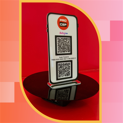 Smartphone Designed 2-Piece QR Code and IBAN Stand - Mobile Service Special Series