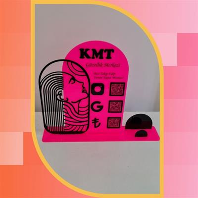 Artline Neon Pink 3-pack QR Code and Information Stand - 30x28 cm