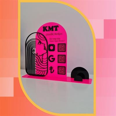 Artline Neon Pink 3-pack QR Code and Information Stand - 30x28 cm