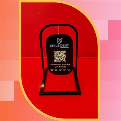 Hanging Plexiglass Desktop QR Code and Google Comment Stand - Swinging Design