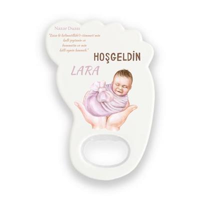 Ayak Şeklinde Kişiye Özel Hoşgeldin Bebek Magnet – Lara Temalı