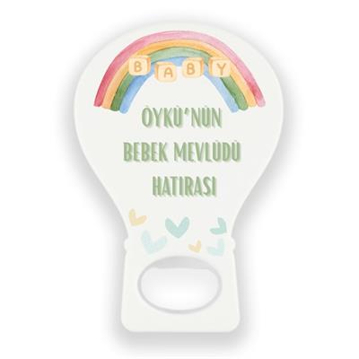 Balon Şeklinde Bebek Mevlüdü Magnet – Öykü Temalı Gökkuşağı Tasarımı