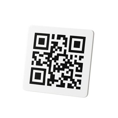 Beyaz Zeminli Kare QR Menü Kartı - 5x5 cm PVC