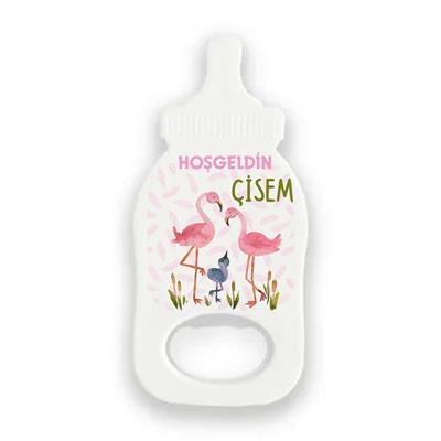 Biberon Şeklinde Magnet Açacak – Çiseme Özel Flamingo Temalı Hoşgeldin Hediyeliği