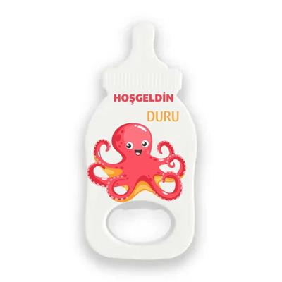 Biberon Şeklinde Magnet Açacak – Duruya Özel Ahtapot Temalı Hoşgeldin Magneti