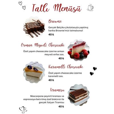 Butik Tatlı Menüsü A3 - Samimi ve Şık PVC Menü
