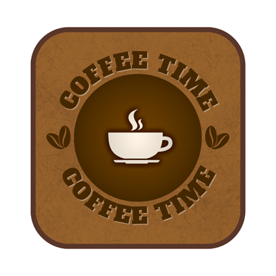 Coffee Time Desenli 6lı Ahşap Bardak Altlığı