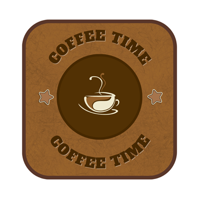 Coffee Time Desenli 6lı Ahşap Bardak Altlığı