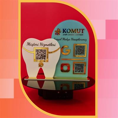 Dentist and Dental Clinic Special Thematic 3-Piece QR Code and WhatsApp Stand