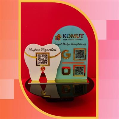 Dentist and Dental Clinic Special Thematic 3-Piece QR Code and WhatsApp Stand