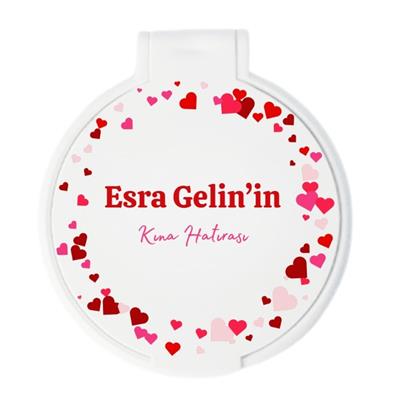 Esra Gelinin Kalpli Kına Hatırası Yuvarlak Ayna