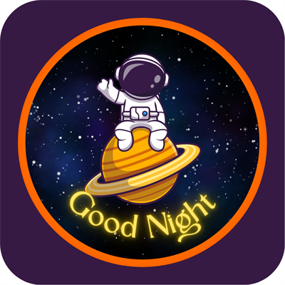 Good Night Astronot Temalı 6lı Ahşap Bardak Altlığı