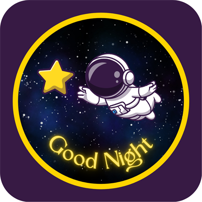 Good Night Astronot Temalı 6lı Ahşap Bardak Altlığı