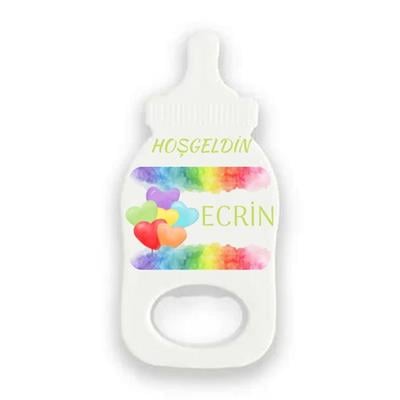 Hoşgeldin Ecrin Temalı Renkli Biberon Magnet Açacak